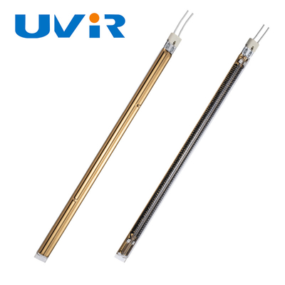 Lampada riscaldante a infrarossi in fibra di carbonio a doppio tubo rivestita in oro da 3500W