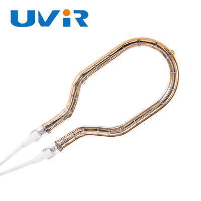 Lampada di riscaldamento ad infrarossi ad anello alogeno a onde corte a tubo di quarzo a riflettore d'oro 200-6000W