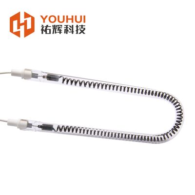 Lampada riscaldante a infrarossi a tubo singolo in fibra di carbonio a forma di U con temperatura del filamento 1100-2600°C e riflettore dorato