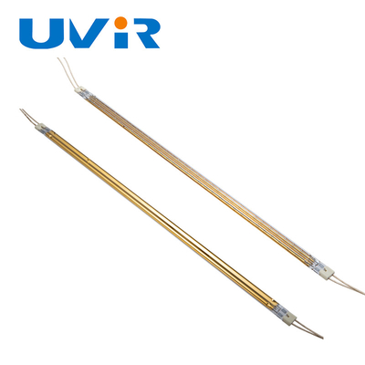 Alogeno rosso infrarosso Heater Tube dell'oro della pittura per il trattamento della lampada di riscaldamento leggera